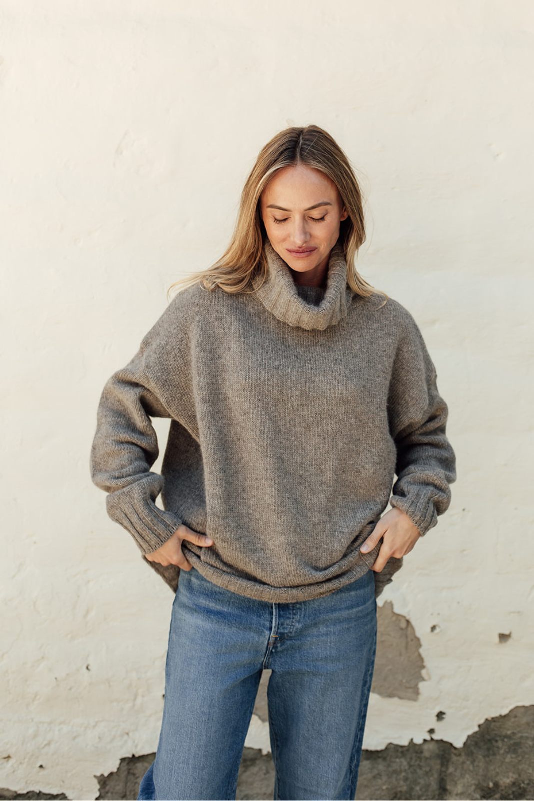 The Connie Merino Angora Polo Neck Mocha