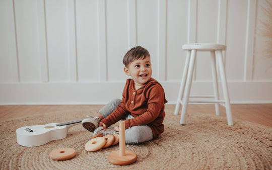 Baby Merino Rib Hoodie - Gingerbread