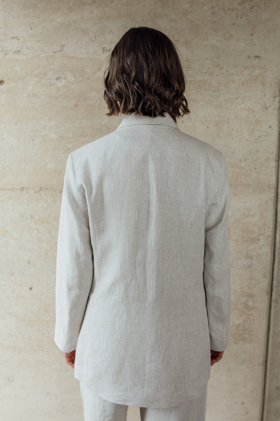 The Cove Linen Double Breasted Jacket - Natural