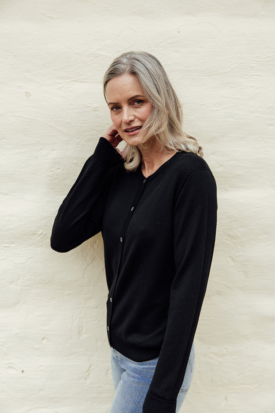 Classic Merino Cardigan - Black