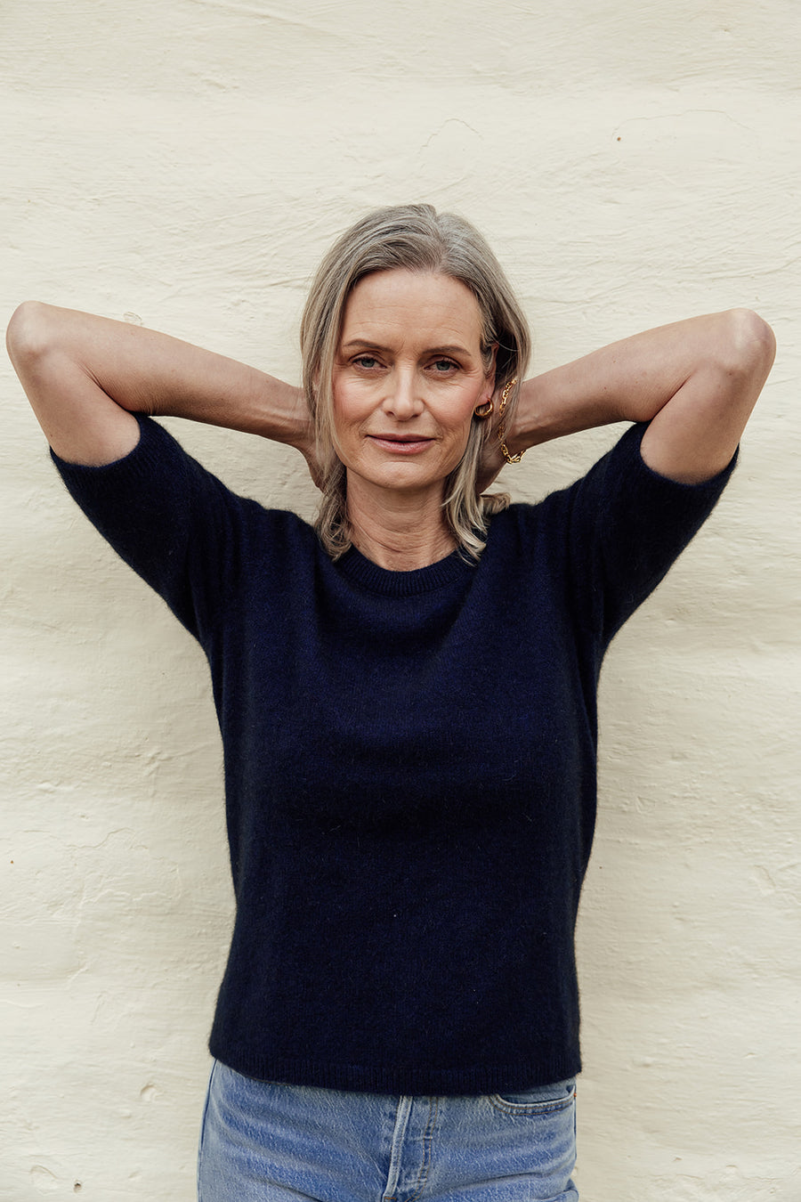 Lucy Possum Merino T-Shirt - Navy