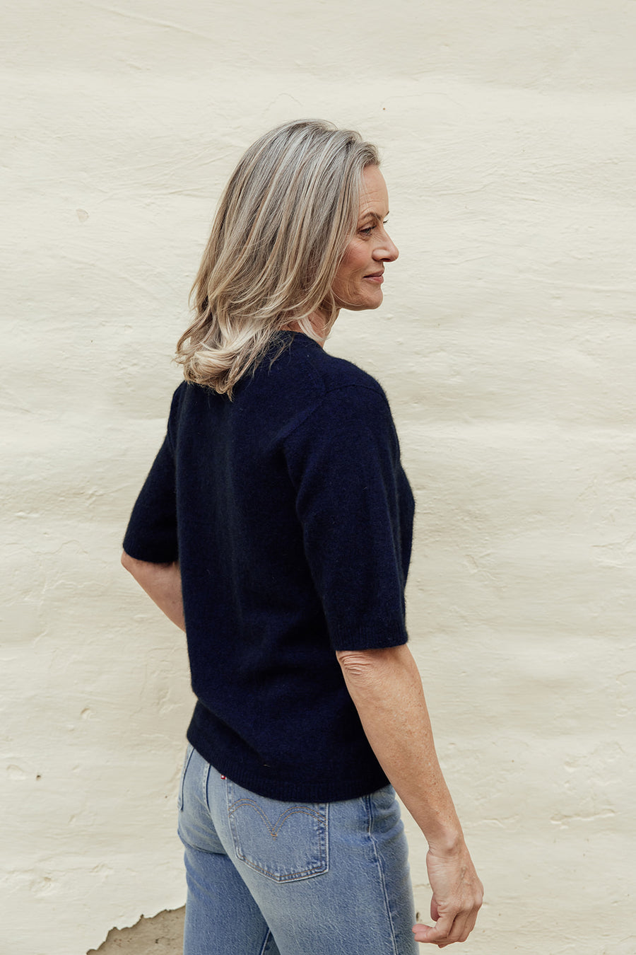 Lucy Possum Merino T-Shirt - Navy