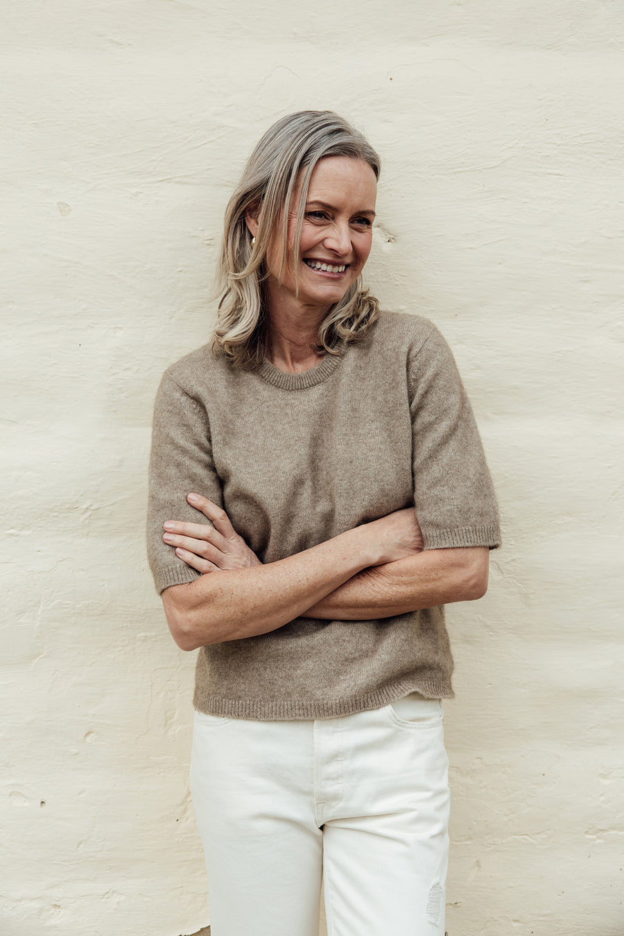 Lucy Possum Merino T-Shirt - Latte
