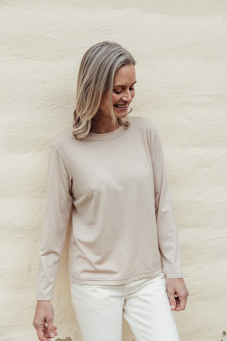 The Merino Long Sleeve Top - Almond