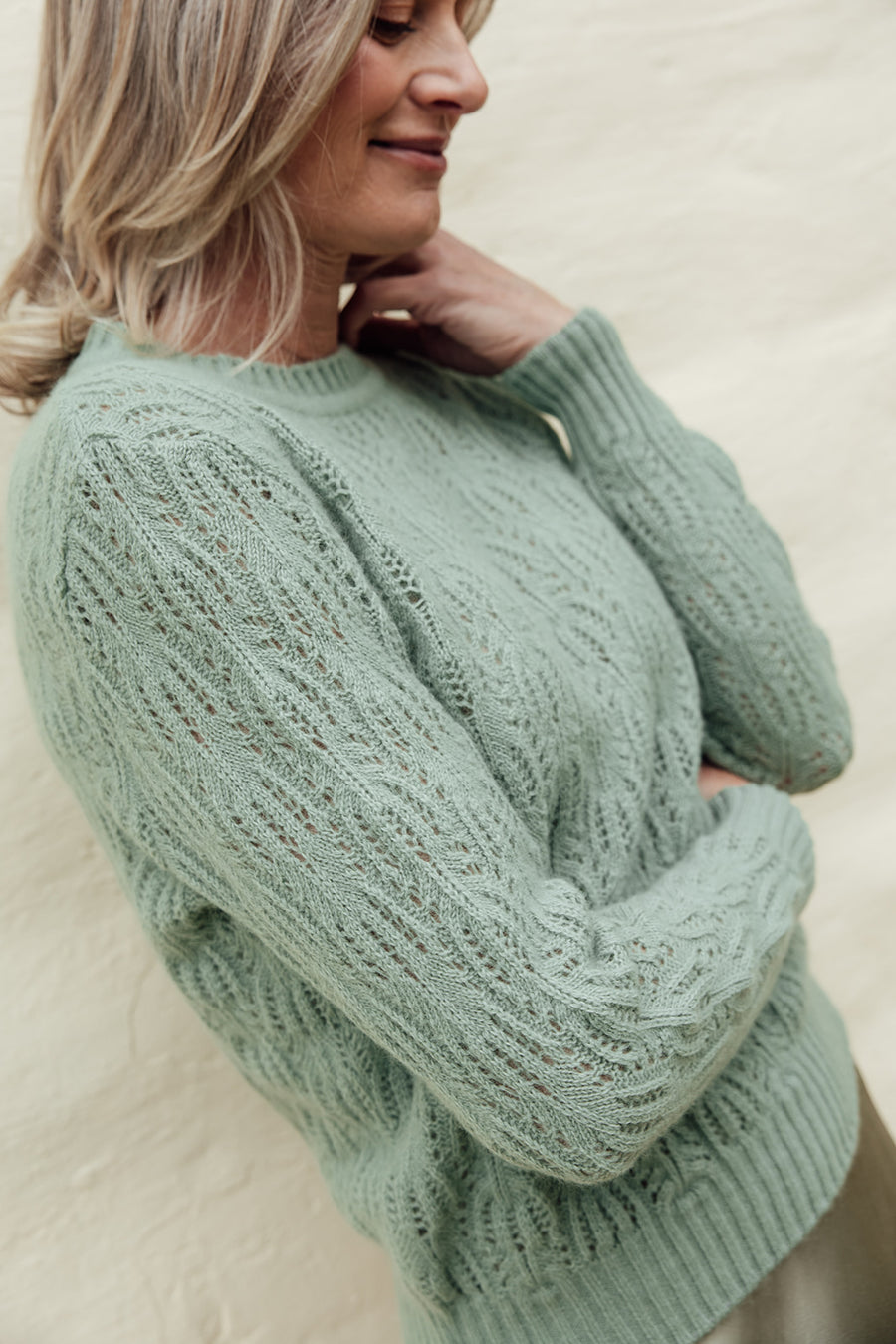 The Flower Knit Merino Angora Jersey- Sage