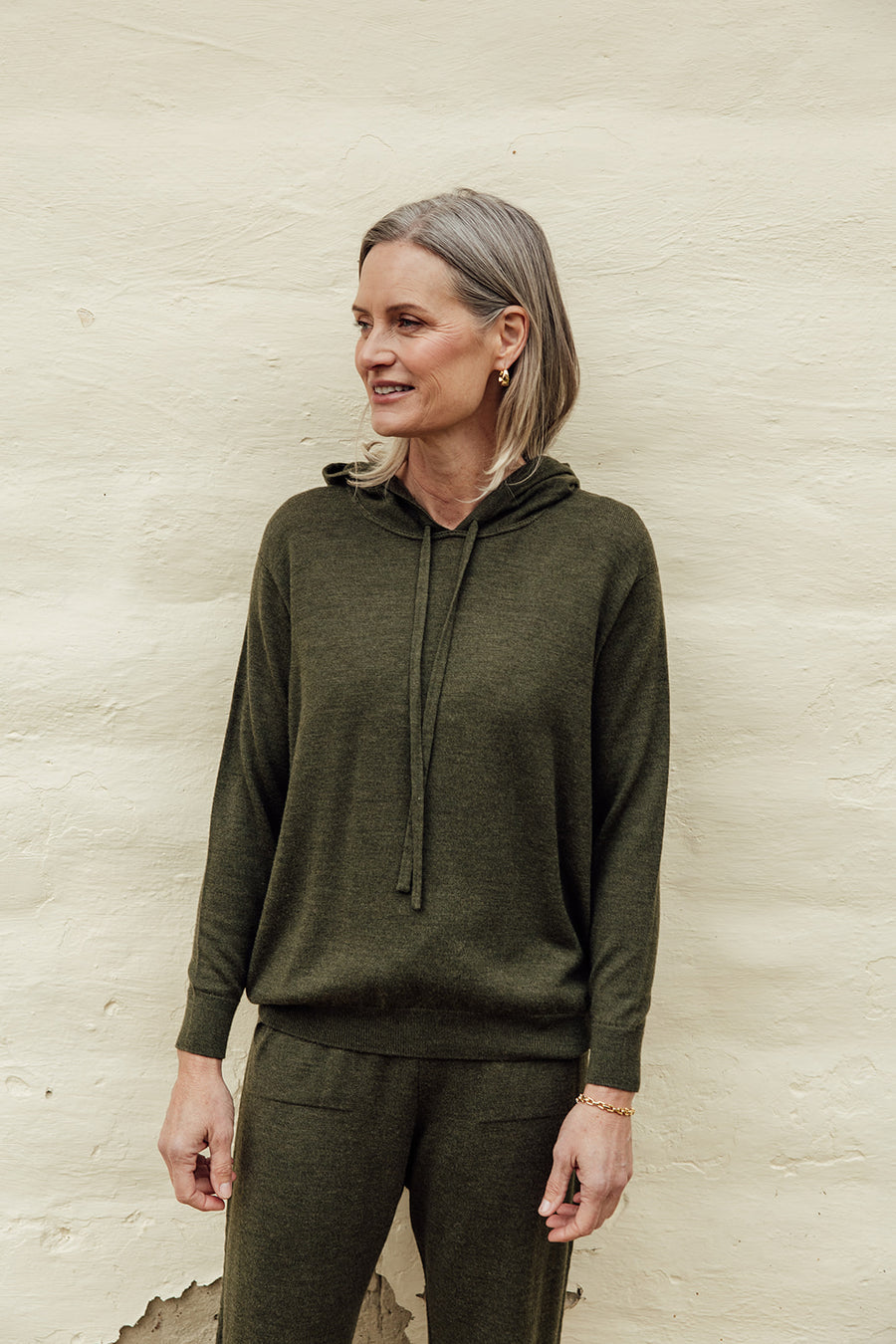 Merino Hoodie - Pine