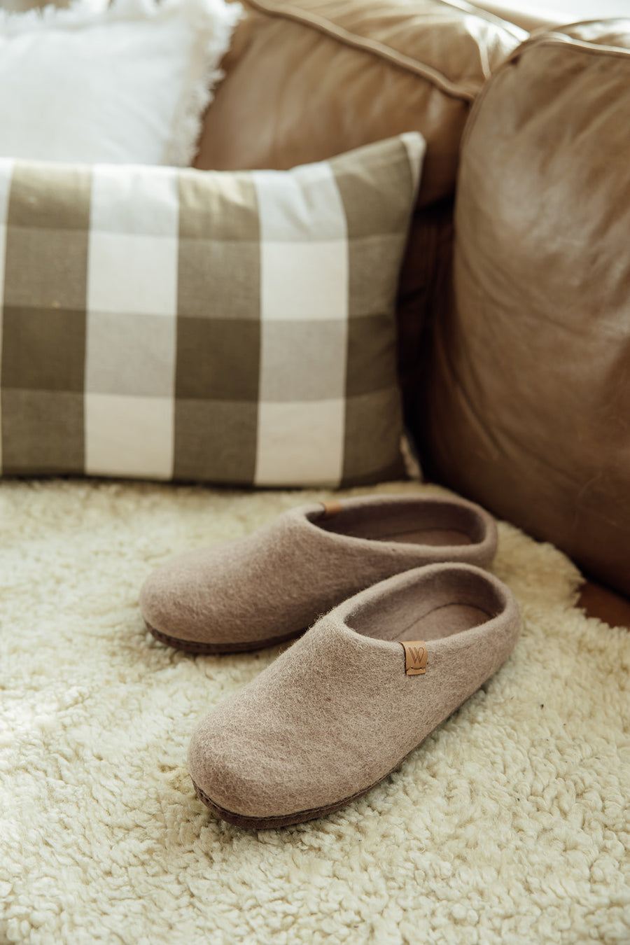 Woolfi X Perriam Slip On Wool Slipper - Doe