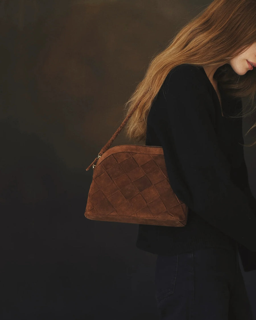 Bembien Carmen Bag - Grande Weave Brown Suede
