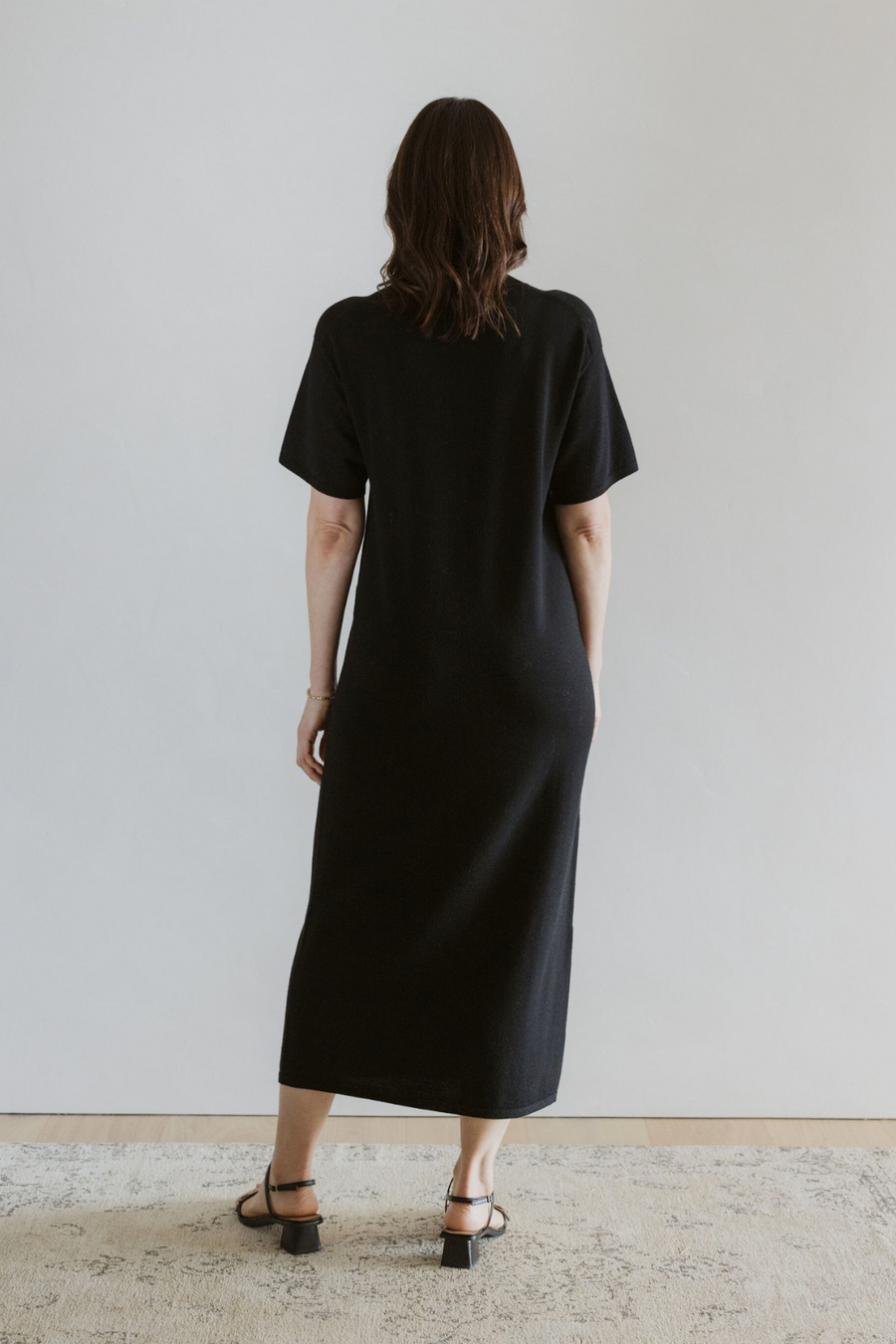 Merino T-Shirt Dress - Black