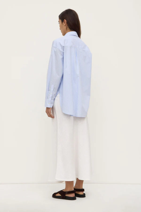 Assembly Label - Avoca Stripe LS Shirt - Blue/Wht Stripe