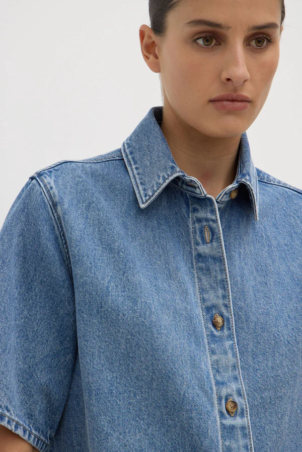 Assembly Label - Boxy Denim Short Sleeve Shirt