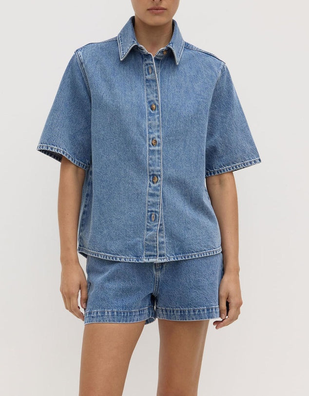 Assembly Label - Boxy Denim Short Sleeve Shirt