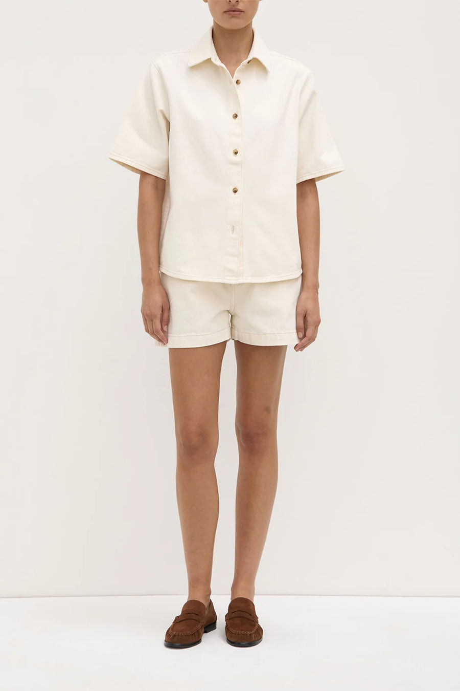 Assembly Label - Boxy Denim Short Sleeve Shirt
