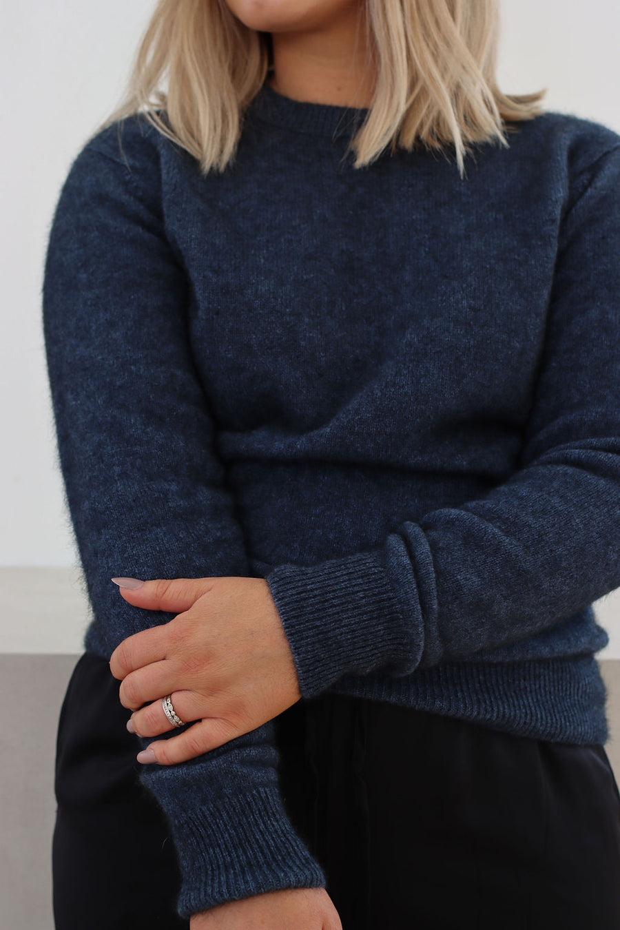 The Women's Possum Merino Crew - Neptune