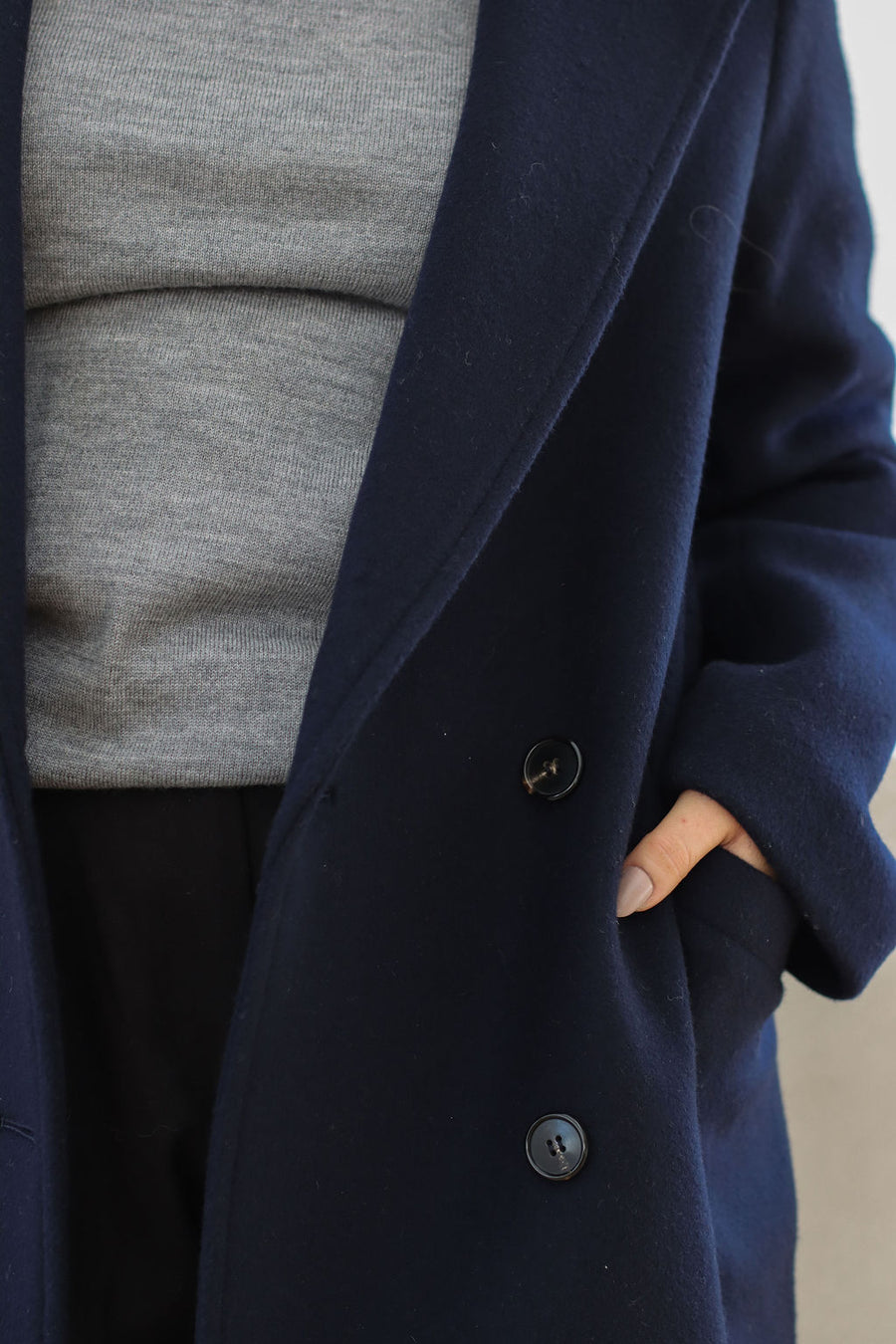 The Scanlan Wool Coat - Navy