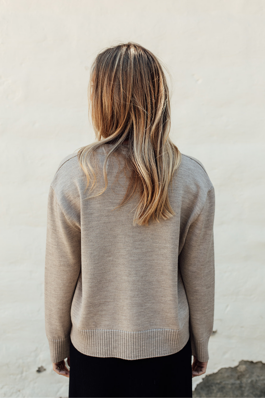 Camille Merino Pocket Cardigan - Latte