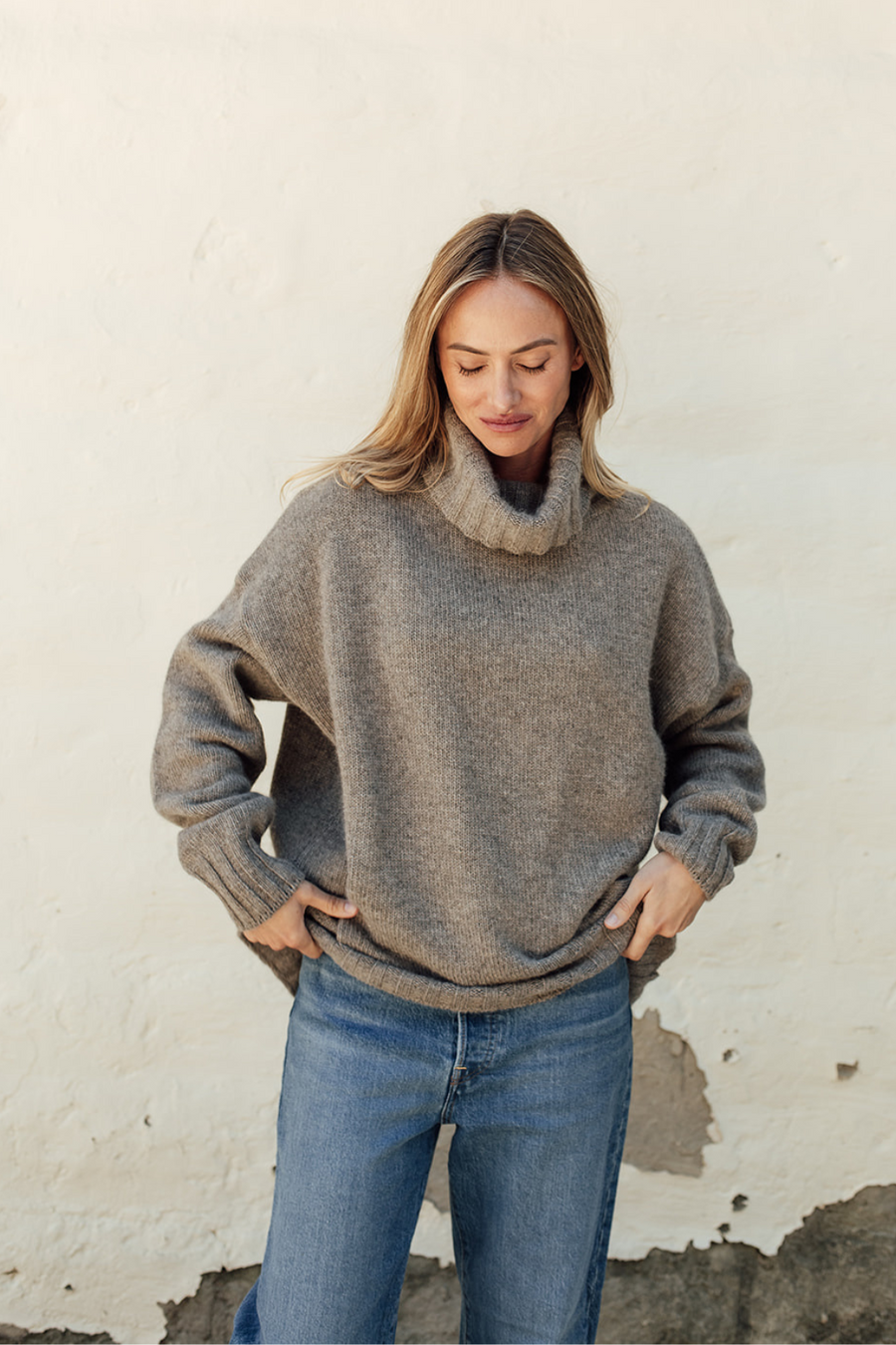 The Connie Merino Angora Polo Neck - Mocha