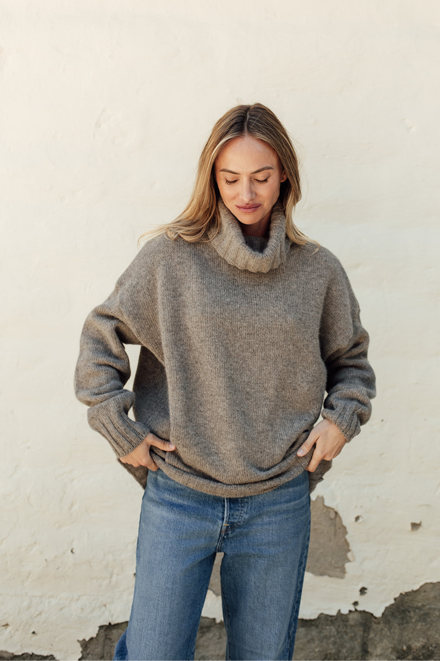 The Connie Merino Angora Polo Neck Mocha - Main Image