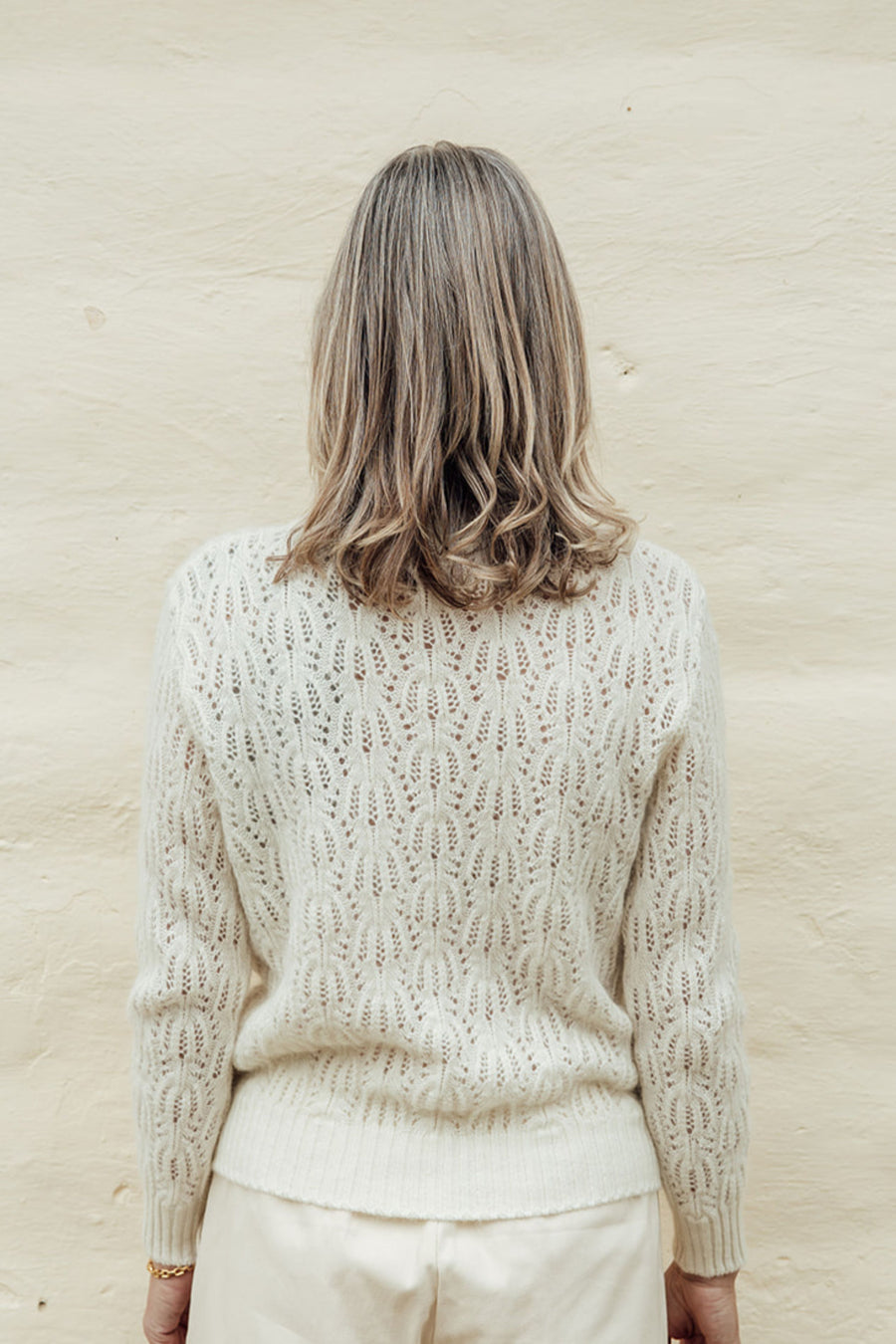 The Flower Knit Merino Angora Jersey- Natural