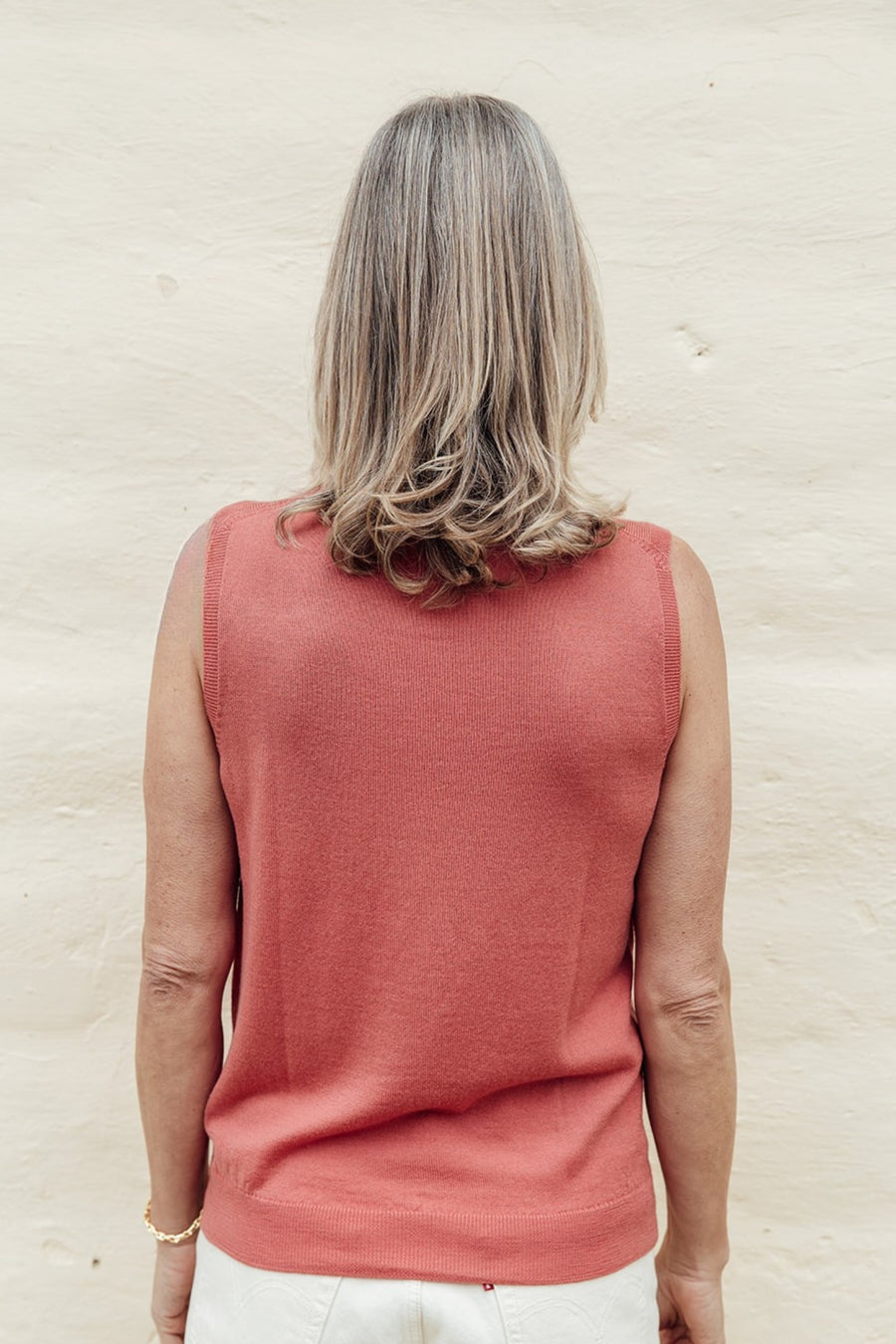 Harmony Merino Singlet - Coral Dusk
