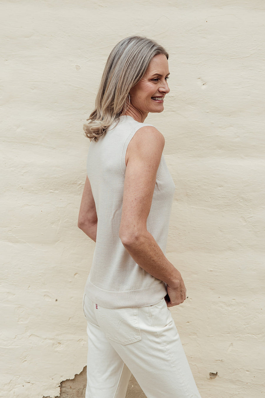 Harmony Merino Singlet - Milk