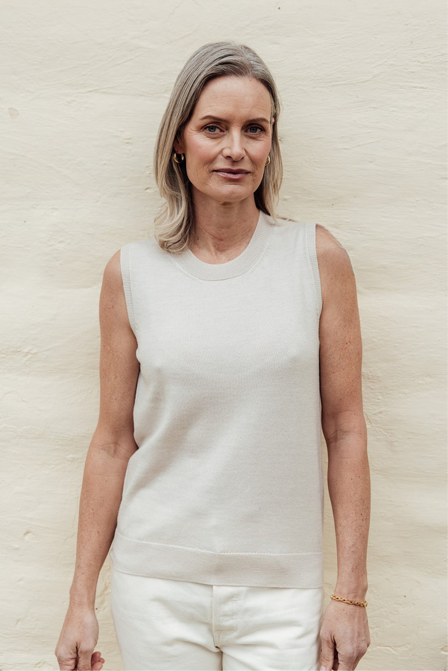 Harmony Merino Singlet - Milk