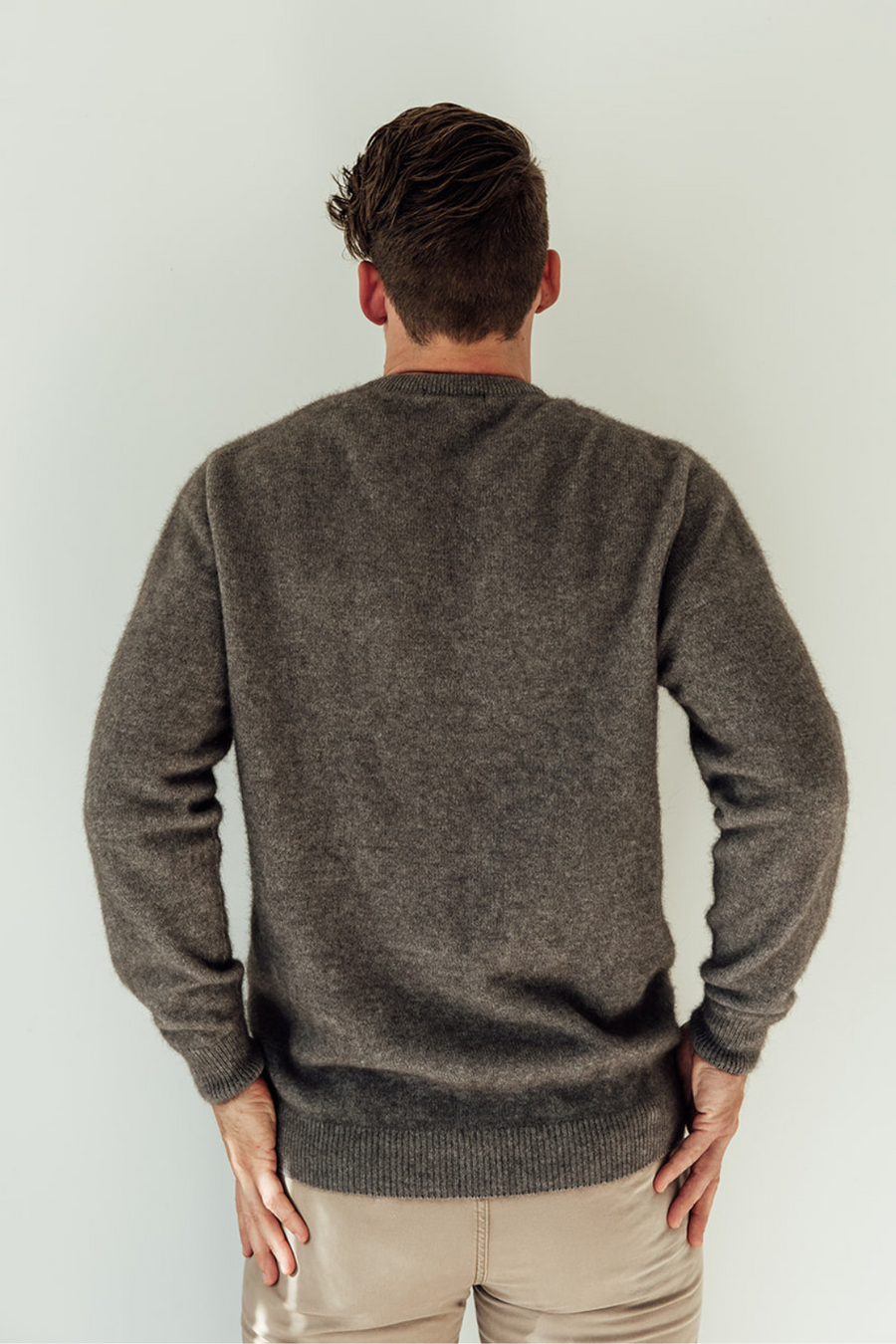 The Men's Possum Merino Crew - Shale Grey