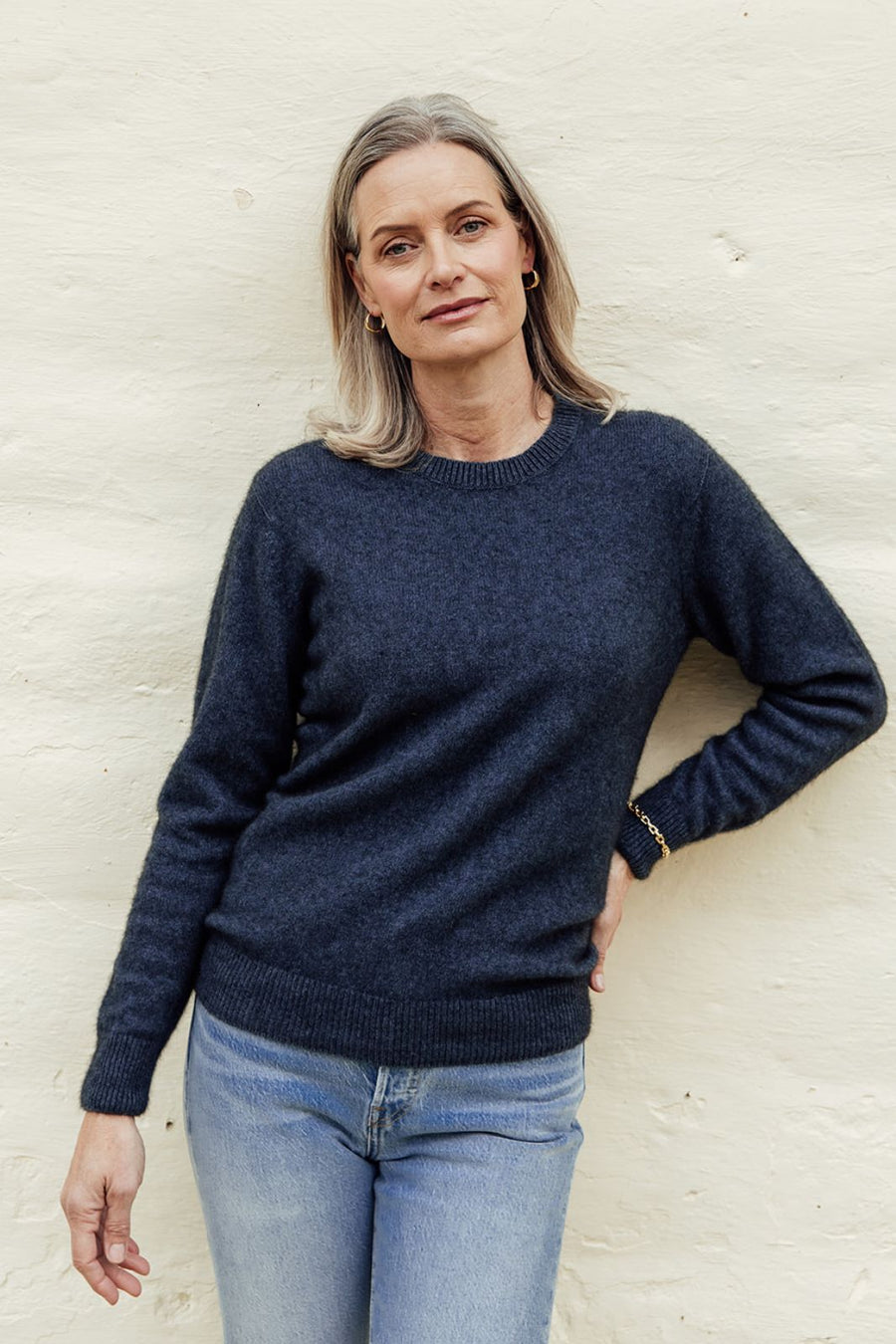 The Women's Possum Merino Crew - Neptune