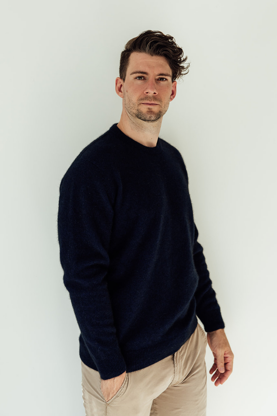The Men's Possum Merino Crew - Navy