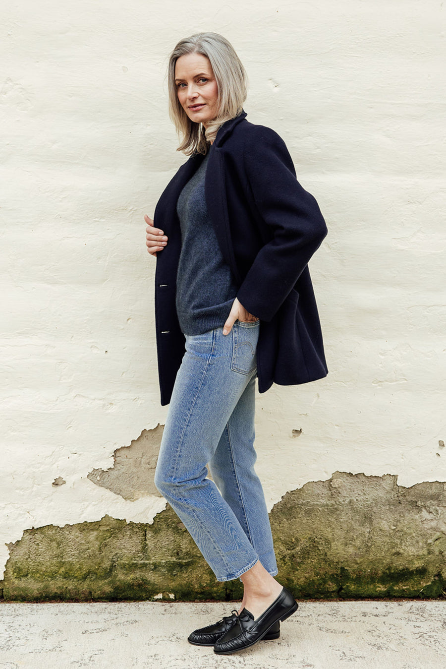 The Scanlan Wool Coat - Navy