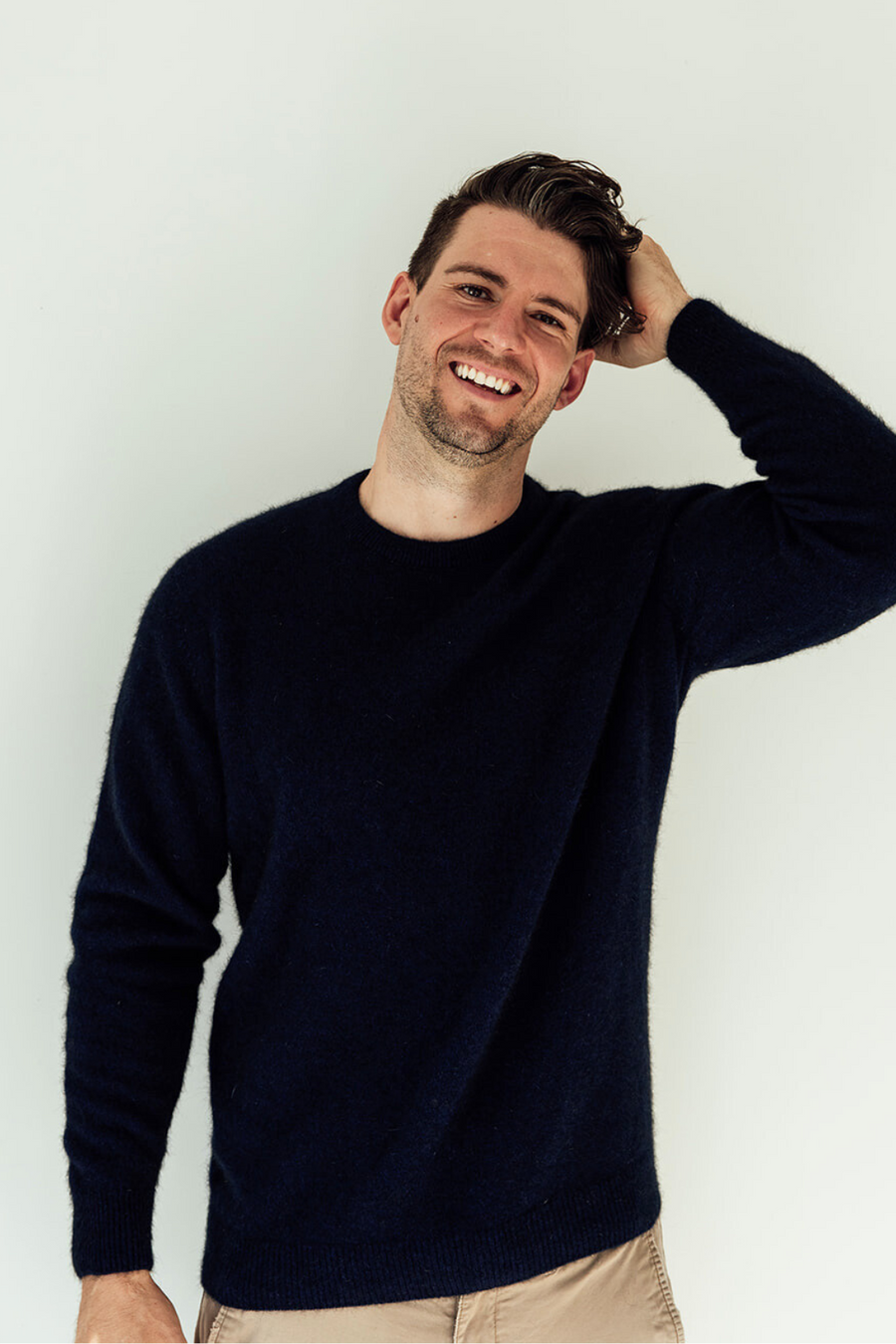 The Men's Possum Merino Crew - Navy
