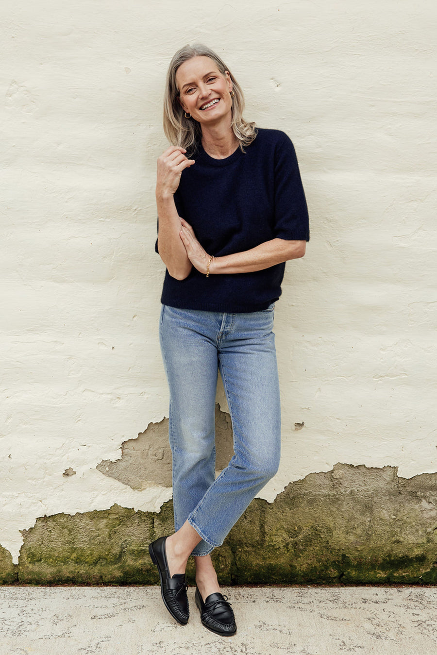 Lucy Possum Merino T-Shirt - Navy