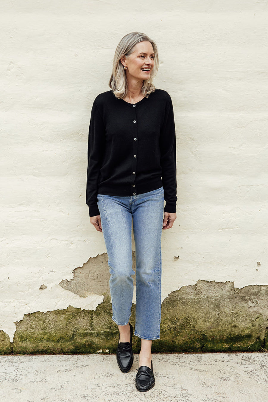 Classic Merino Cardigan - Black