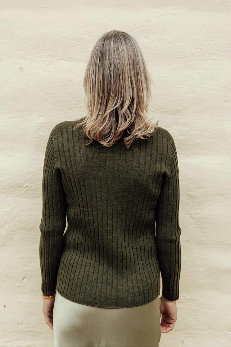 Classic Merino Rib Crew - Pine