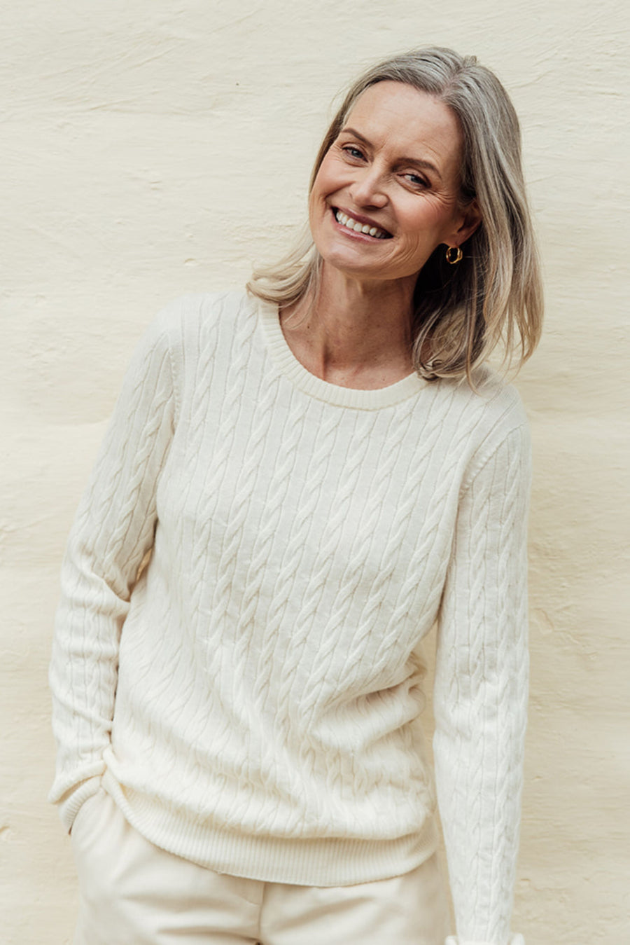 Classic Cable Merino Jersey Natural – Perriam