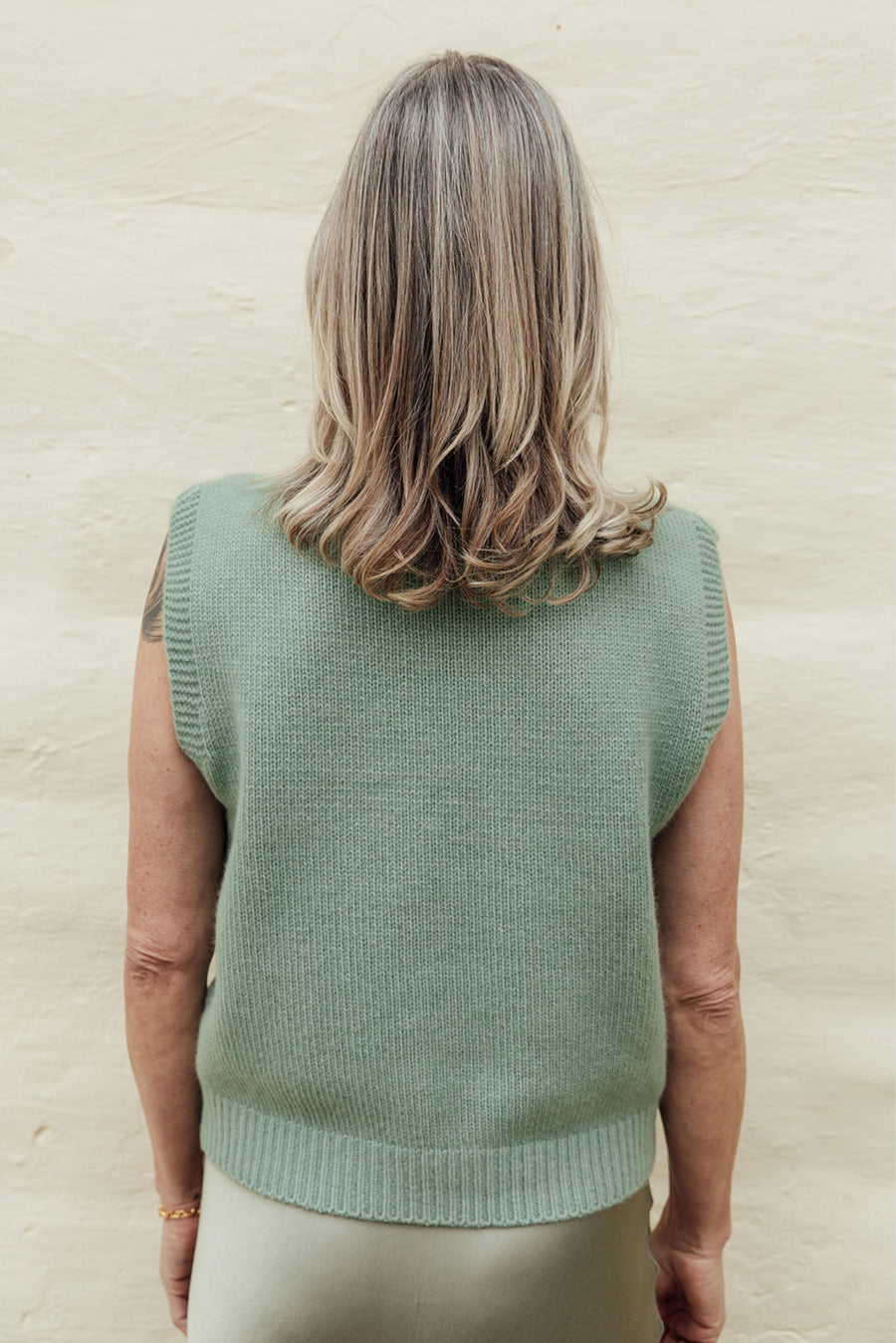The Liv Merino Angora Vest- Sage