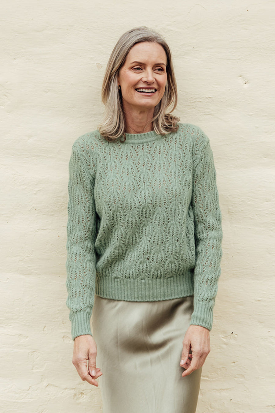 The Flower Knit Merino Angora Jersey- Sage