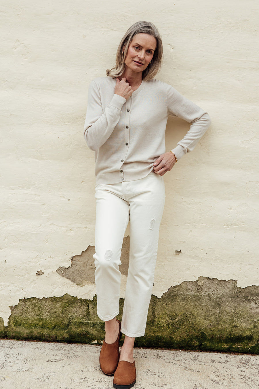 Classic Merino Cardigan - Milk