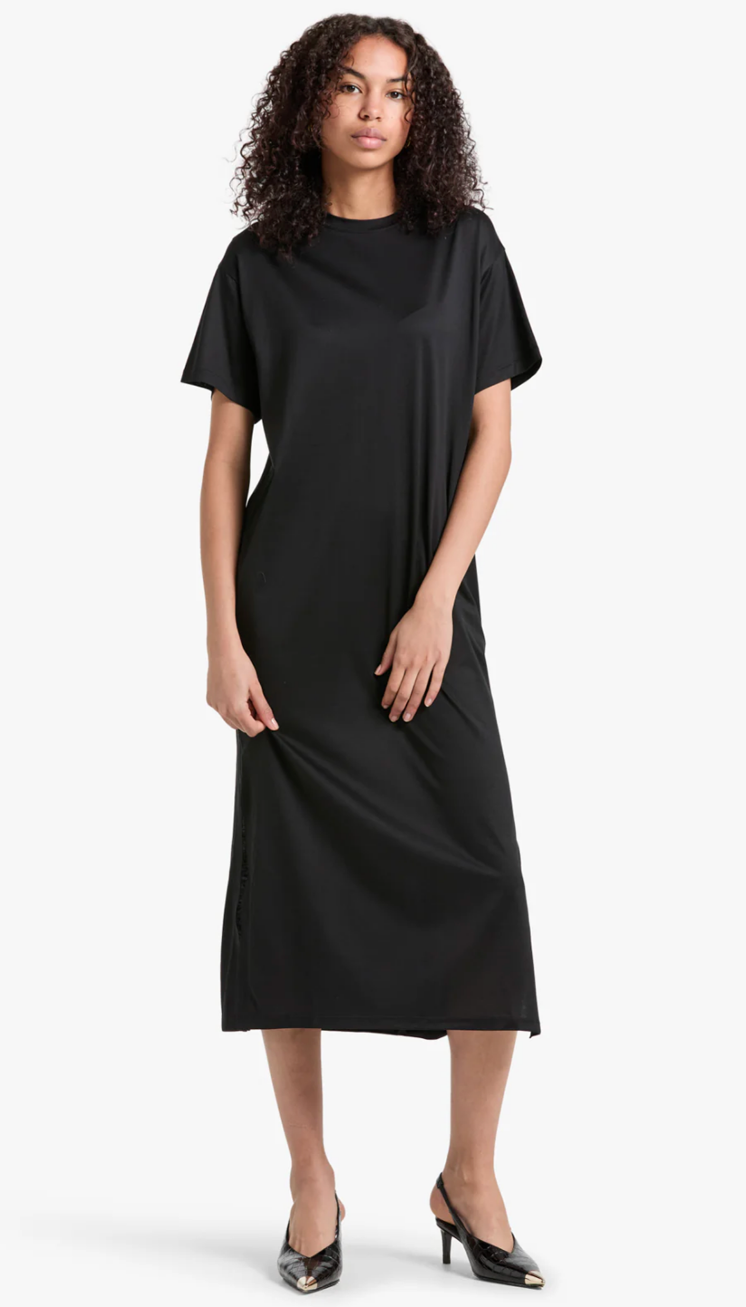 Assembly Label - Silk Blend Tee Dress Black