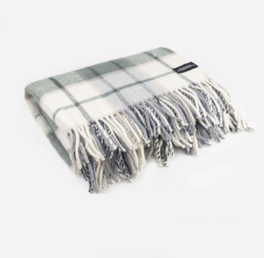 PR Large Twill Check Lambs Wool Blanket -Paneer