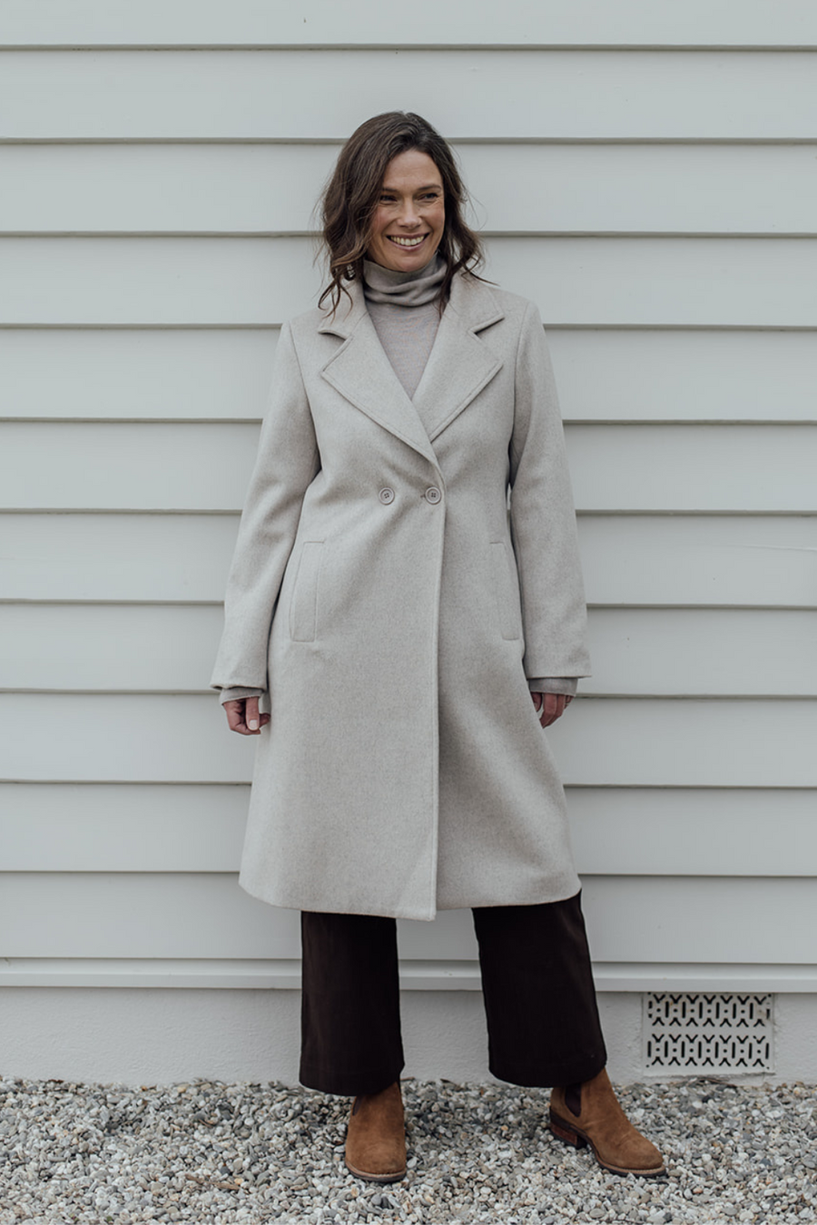 Oatmeal wool coat womens best sale