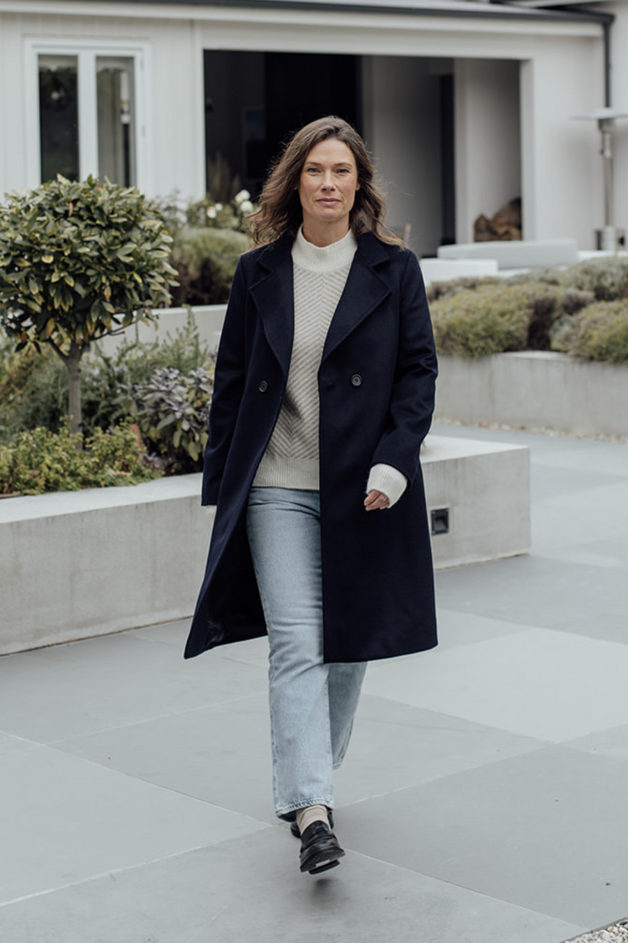 Wool hot sale navy coat