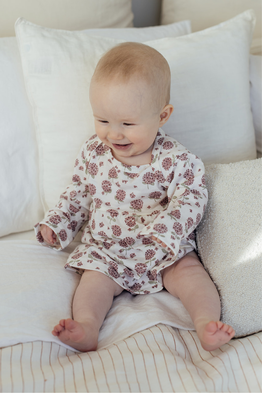 Merino Wool Baby Dress - Hydrangea