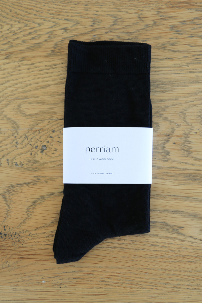 Perriam Everyday Merino Socks - Black