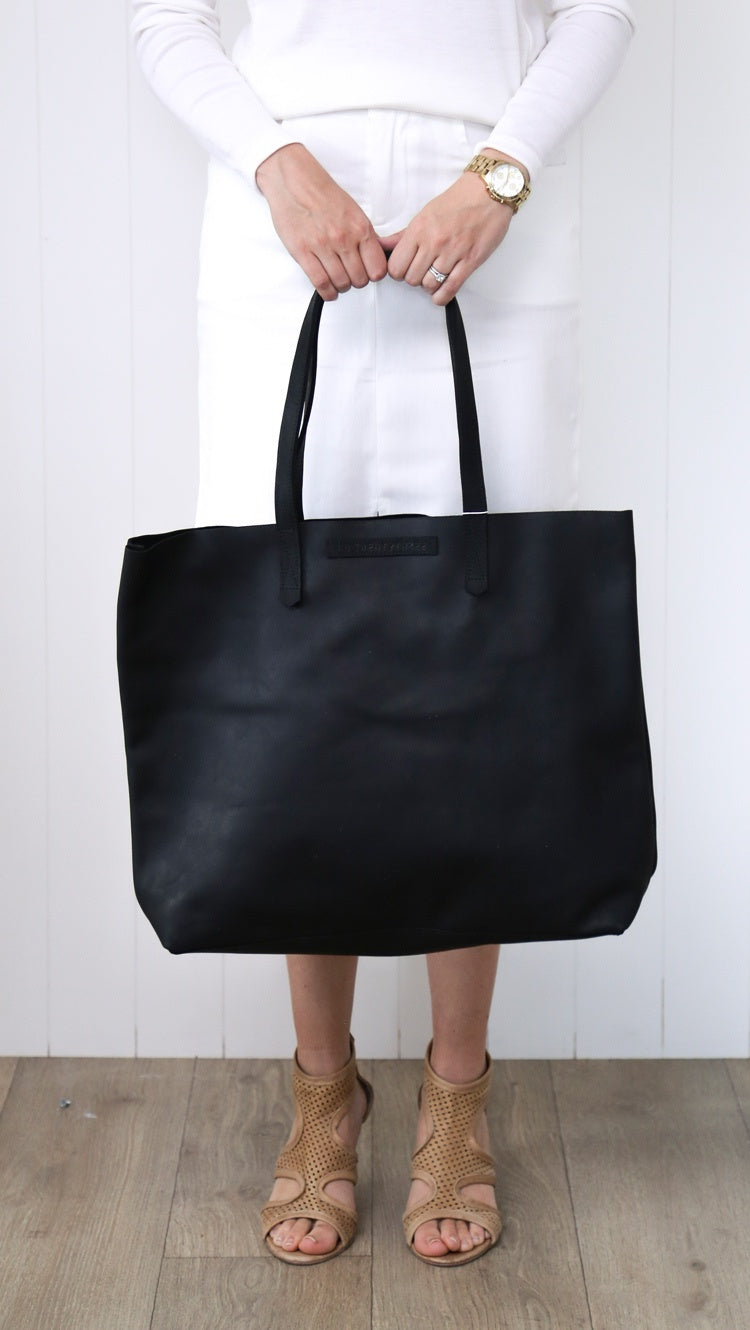 Amelia Boland #23 Large Leather Tote Bag - Black