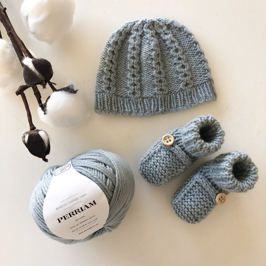 Cable Hat & Matching Booties Pattern