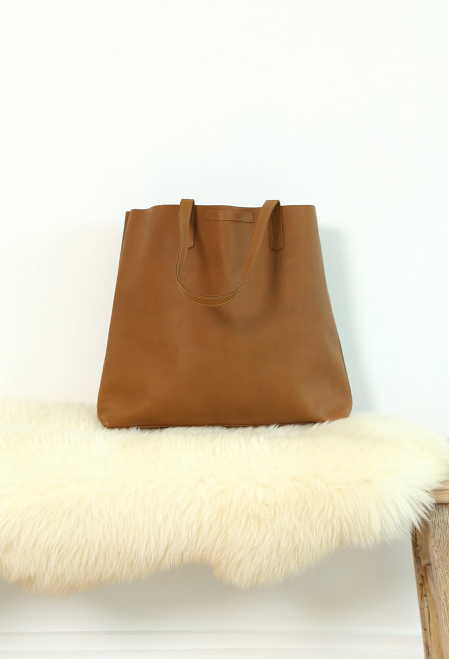 Amelia Boland  #23 Large Leather Tote Bag - Tan